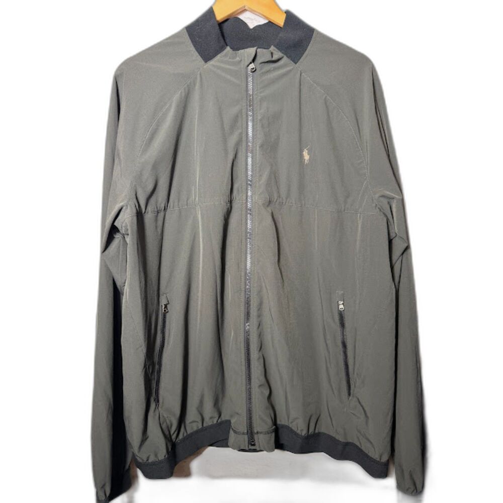 Polo Ralph Lauren Performance Bomber Jacket Gray Size XXL Rain Fall Light Active